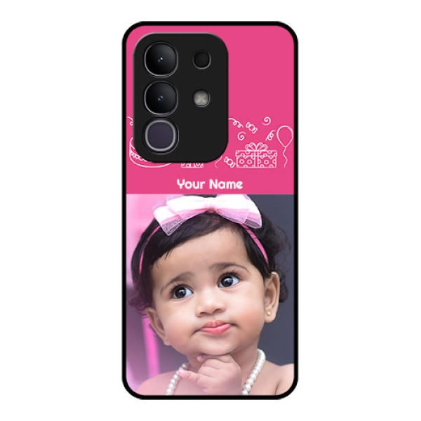 Vivo Y31 Pro 5G Custom Glass Phone Case - With Birthday Line Art Design Vivo Y31 Pro 5G Custom Glass Phone Case - With Birthday Line Art Design