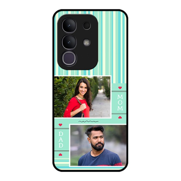 Vivo Y31 Pro 5G Custom Glass Phone Case - Mom & Dad Pic Design