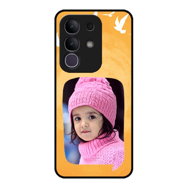 Vivo Y31 Pro 5G Custom Glass Phone Case - Water Color Design With Bird Icons Vivo Y31 Pro 5G Custom Glass Phone Case - Water Color Design With Bird Icons