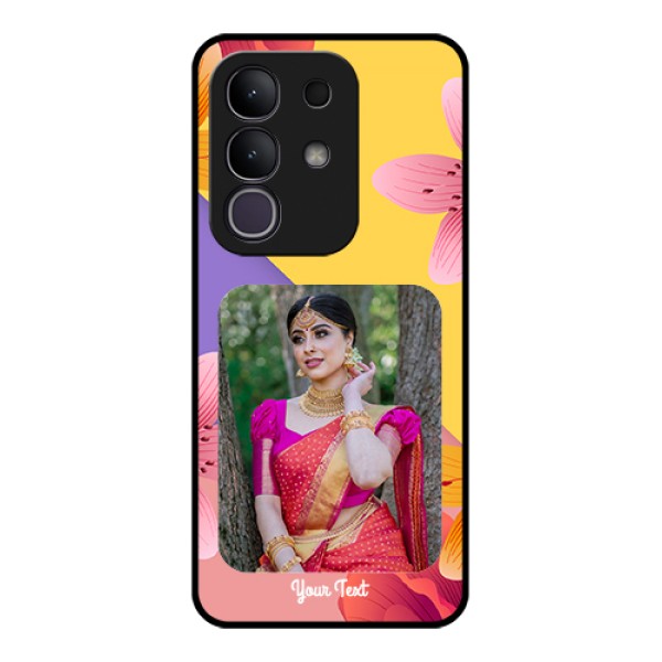 Vivo Y31 Pro 5G Custom Glass Phone Case - 3 Image With Vintage Floral Design Vivo Y31 Pro 5G Custom Glass Phone Case - 3 Image With Vintage Floral Design