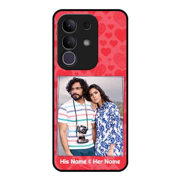 Vivo Y31 Pro 5G Custom Glass Phone Case - With Red Heart Symbols Design Vivo Y31 Pro 5G Custom Glass Phone Case - With Red Heart Symbols Design