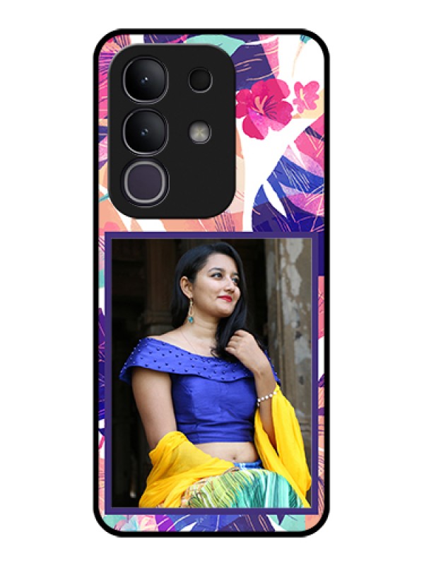 Custom Vivo Y31 Pro 5G Custom Glass Phone Case - Abstract Floral Design