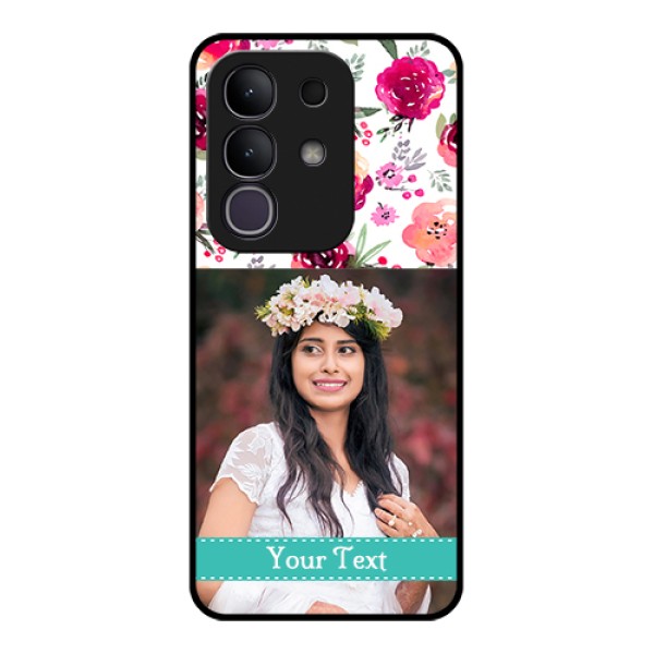 Vivo Y31 Pro 5G Custom Glass Phone Case - Water Colors Floral Design