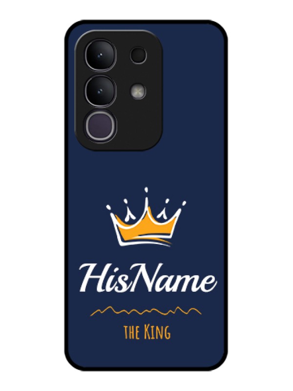 Custom Vivo Y31 Pro 5G Custom Glass Phone Case - King With Name Design