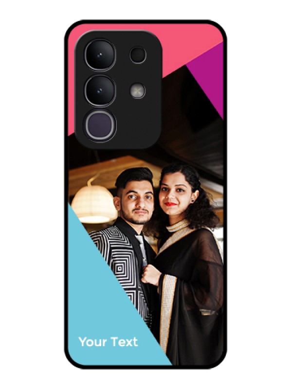 Custom Vivo Y31 Pro 5G Custom Glass Phone Case - Stacked Triple Colour Design