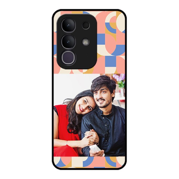 Vivo Y31 Pro 5G Custom Glass Phone Case - Semi - Circle Maze Pattern Design Vivo Y31 Pro 5G Custom Glass Phone Case - Semi - Circle Maze Pattern Design