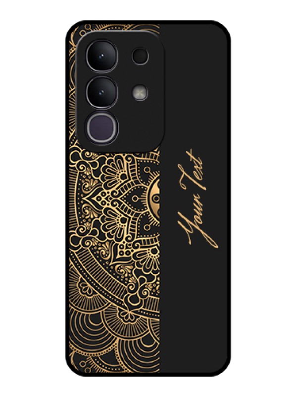 Custom Vivo Y31 Pro 5G Custom Glass Phone Case - Mandala Art With Custom Text Design