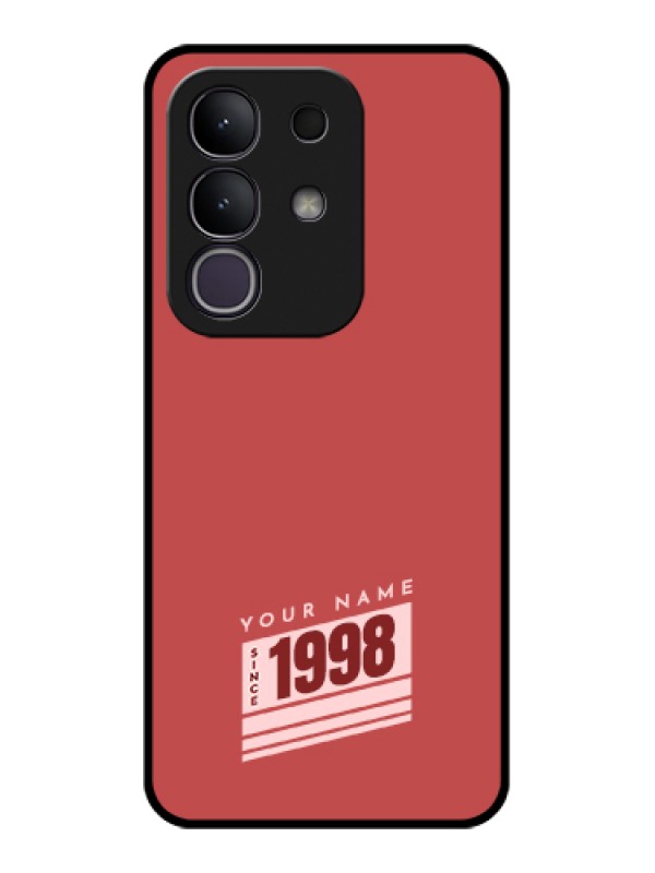 Custom Vivo Y31 Pro 5G Custom Glass Phone Case - Red Custom Year Of Birth Design
