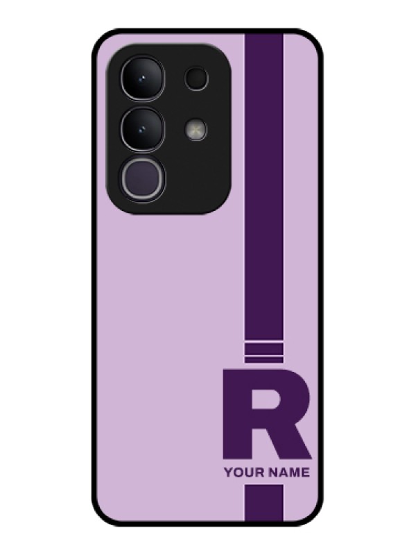 Custom Vivo Y31 Pro 5G Custom Glass Phone Case - Simple Dual Tone Stripe With Name Design