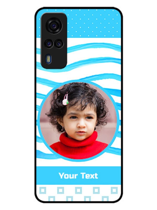 Custom Vivo Y31 Custom Glass Phone Case  - Simple Blue Case Design
