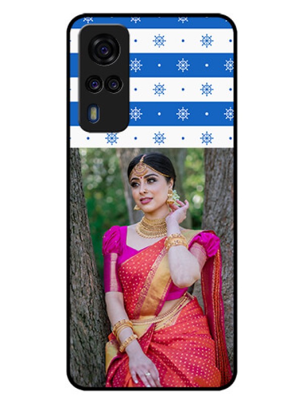 Custom Vivo Y31 Photo Printing on Glass Case  - Snow Pattern Design