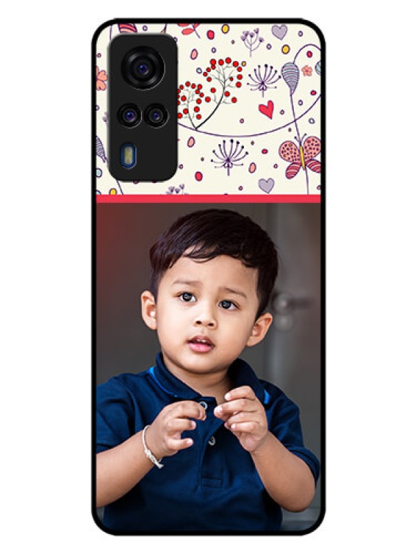 Custom Vivo Y31 Custom Glass Mobile Case  - Premium Floral Design