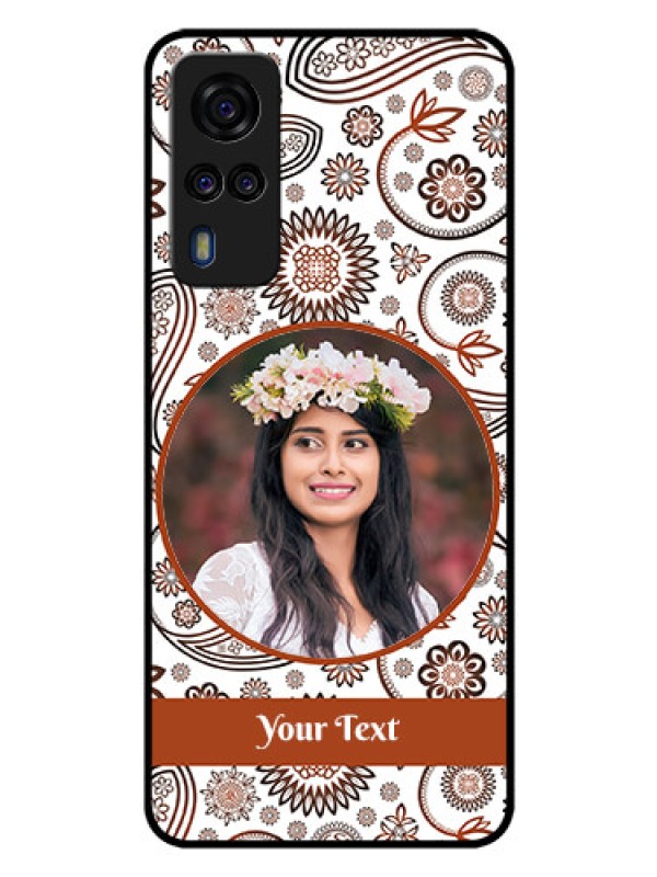 Custom Vivo Y31 Custom Glass Mobile Case  - Abstract Floral Design 