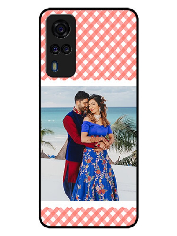 Custom Vivo Y31 Personalized Glass Phone Case  - Pink Pattern Design