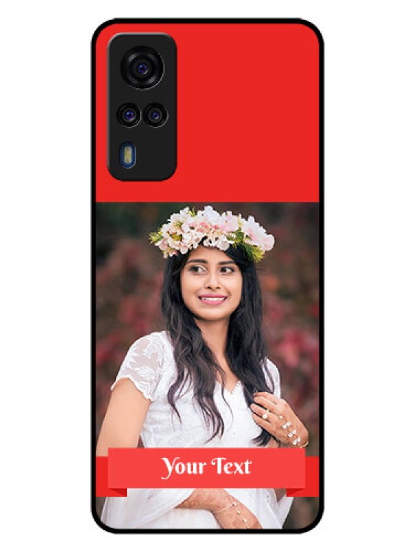Custom Vivo Y31 Custom Glass Phone Case  - Simple Red Color Design