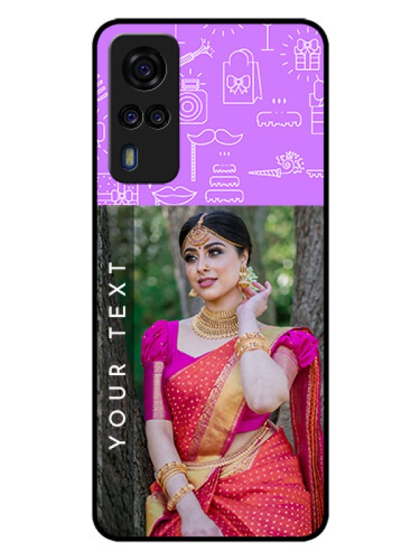 Custom Vivo Y31 Custom Glass Mobile Case  - Birthday Icons Design