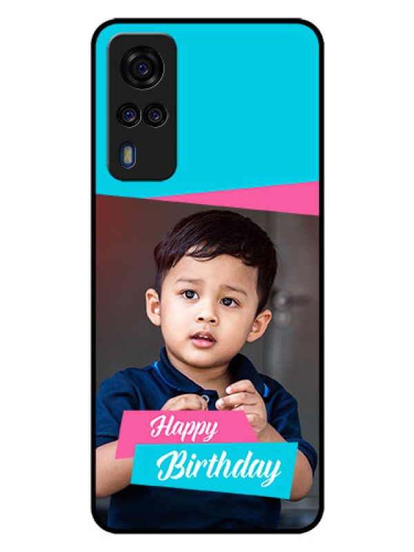 Custom Vivo Y31 Personalized Glass Phone Case  - Image Holder with 2 Color Design