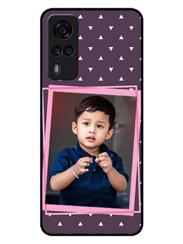 Custom Vivo Y31 Custom Glass Mobile Case  - Triangle Pattern Dotted Design