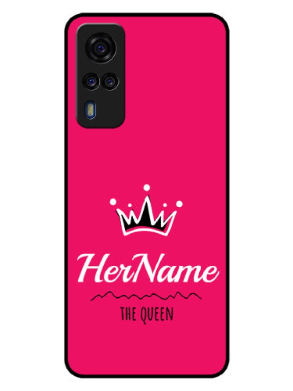 Custom Vivo Y31 Glass Phone Case Queen with Name