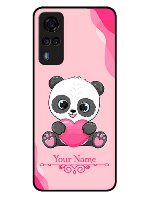 Custom Vivo Y31 Custom Glass Mobile Case - Cute Panda Design