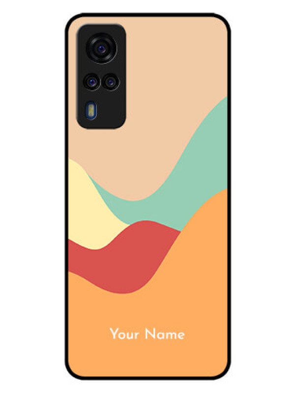 Custom Vivo Y31 Personalized Glass Phone Case - Ocean Waves Multi-colour Design