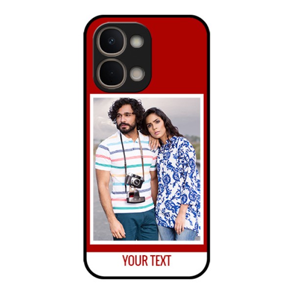 Vivo Y31t 5G Custom Glass Phone Case - Red Color Design Vivo Y31t 5G Custom Glass Phone Case - Red Color Design