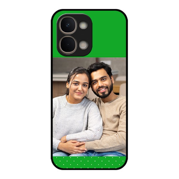 Vivo Y31t 5G Custom Glass Phone Case - Green Pattern Design