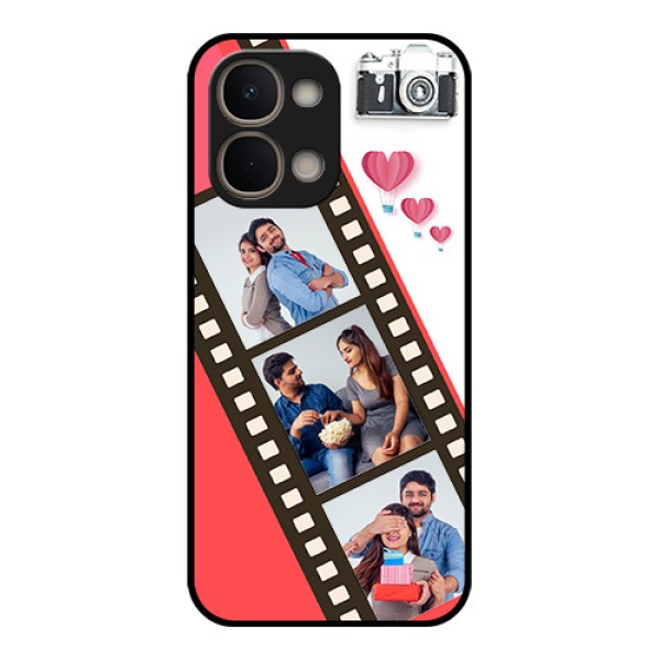 Vivo Y31t 5G Custom Glass Phone Case - 3 Image Holder With Film Reel Vivo Y31t 5G Custom Glass Phone Case - 3 Image Holder With Film Reel
