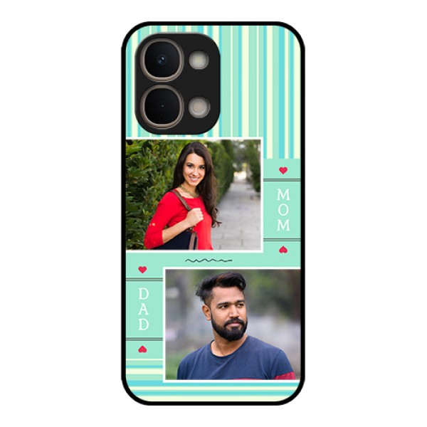 Vivo Y31t 5G Custom Glass Phone Case - Mom & Dad Pic Design