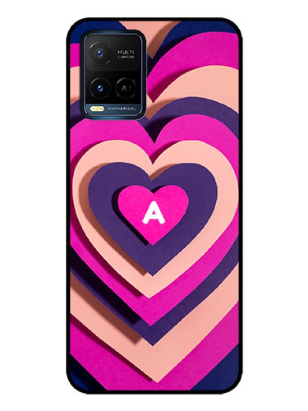 Custom Vivo Y33s Custom Glass Mobile Case - Cute Heart Pattern Design