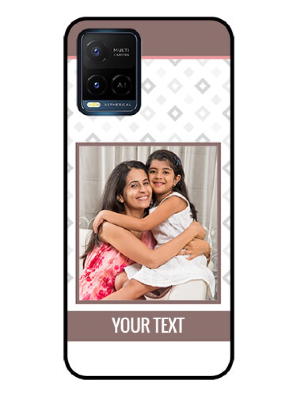 Custom Vivo Y33T Photo Printing on Glass Case - Simple Diamond Design