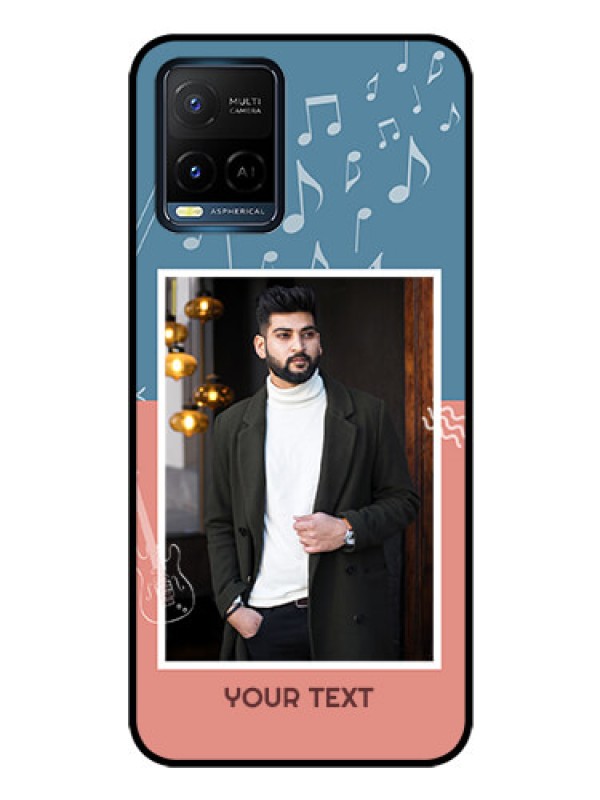 Custom Vivo Y33T Photo Printing on Glass Case - with Color Musical Note Design