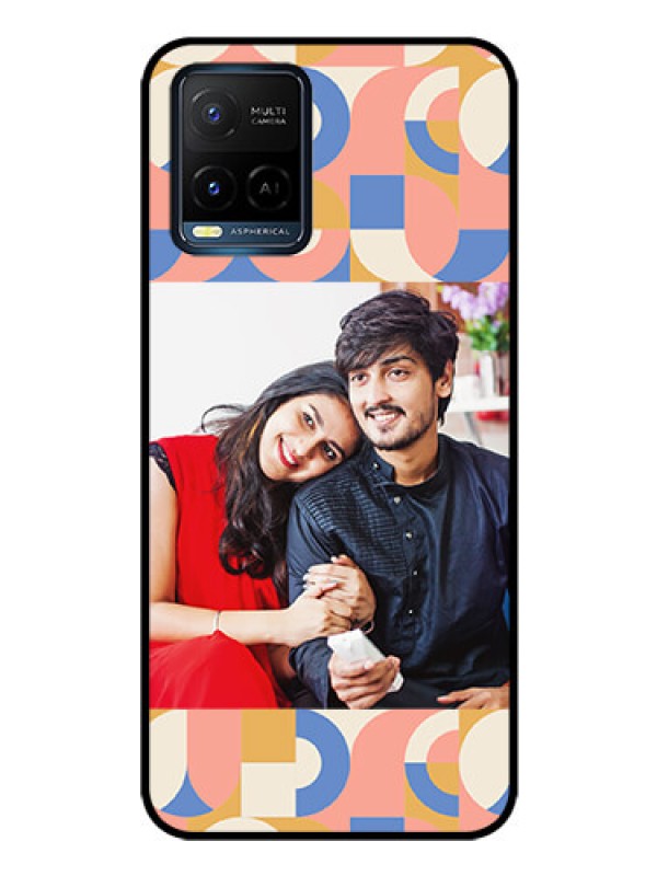 Custom Vivo Y33T Photo Printing on Glass Case - Semi-circle Maze Pattern Design