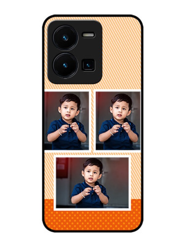 Custom Vivo Y35 Photo Printing on Glass Case - Bulk Photos Upload Design