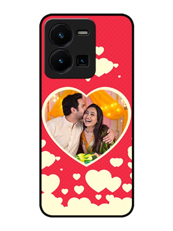 Custom Vivo Y35 Custom Glass Mobile Case - Love Symbols Phone Cover Design