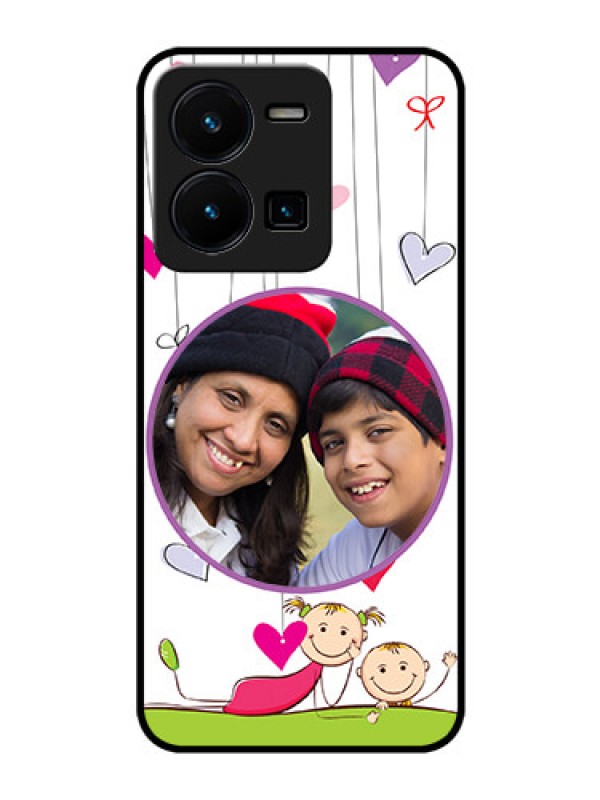 Custom Vivo Y35 Photo Printing on Glass Case - Cute Kids Phone Case Design