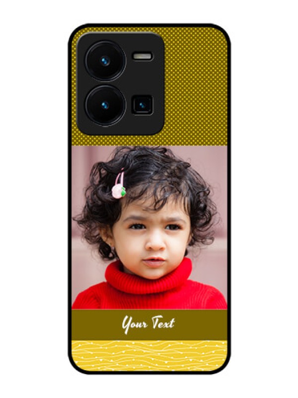 Custom Vivo Y35 Custom Glass Phone Case - Simple Green Color Design