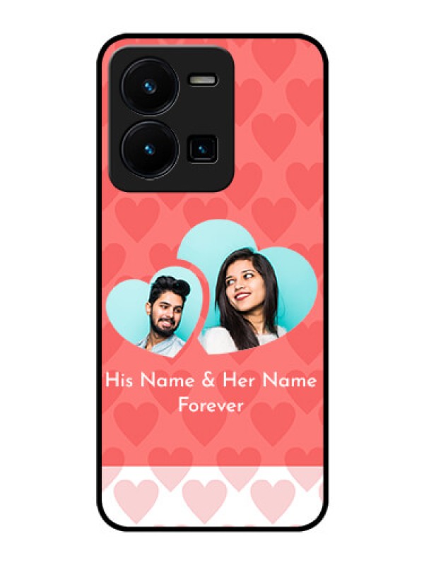 Custom Vivo Y35 Personalized Glass Phone Case - Couple Pic Upload Design