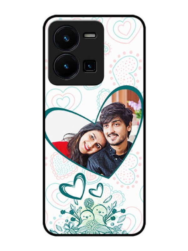 Custom Vivo Y35 Photo Printing on Glass Case - Premium Couple Design