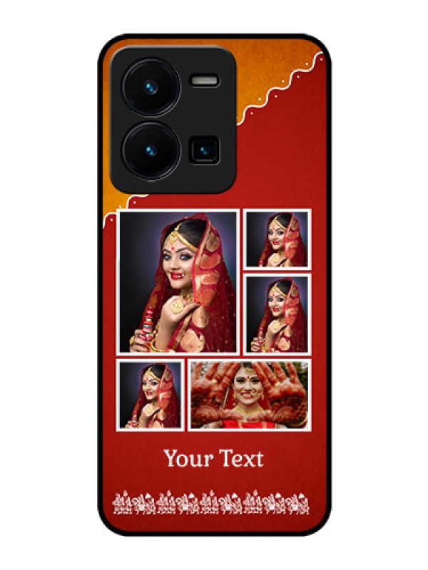 Custom Vivo Y35 Personalized Glass Phone Case - Wedding Pic Upload Design