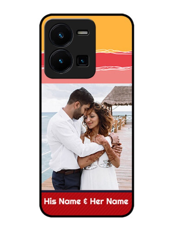 Custom Vivo Y35 Custom Glass Mobile Case - Colorful Case Design