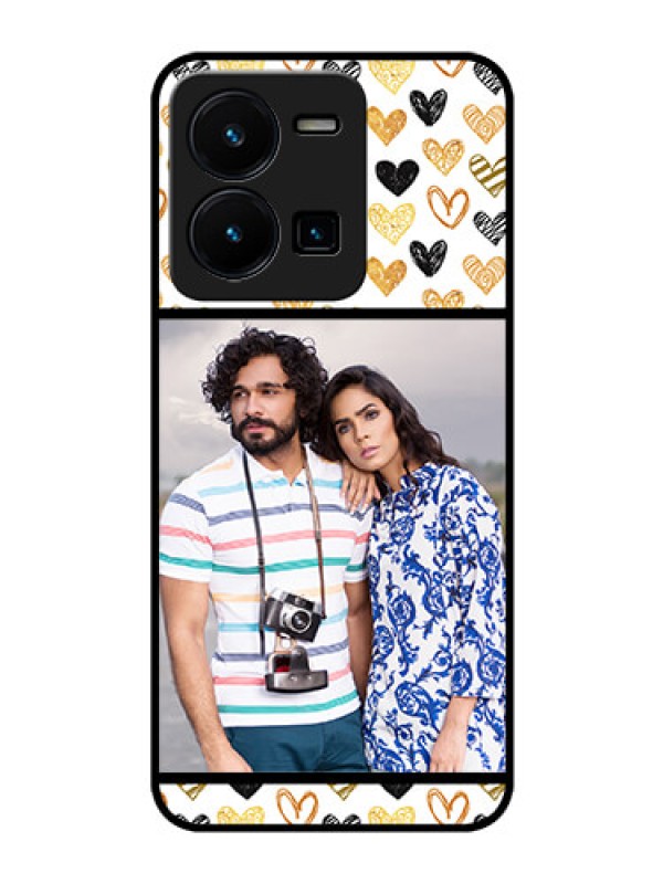 Custom Vivo Y35 Photo Printing on Glass Case - Love Symbol Design