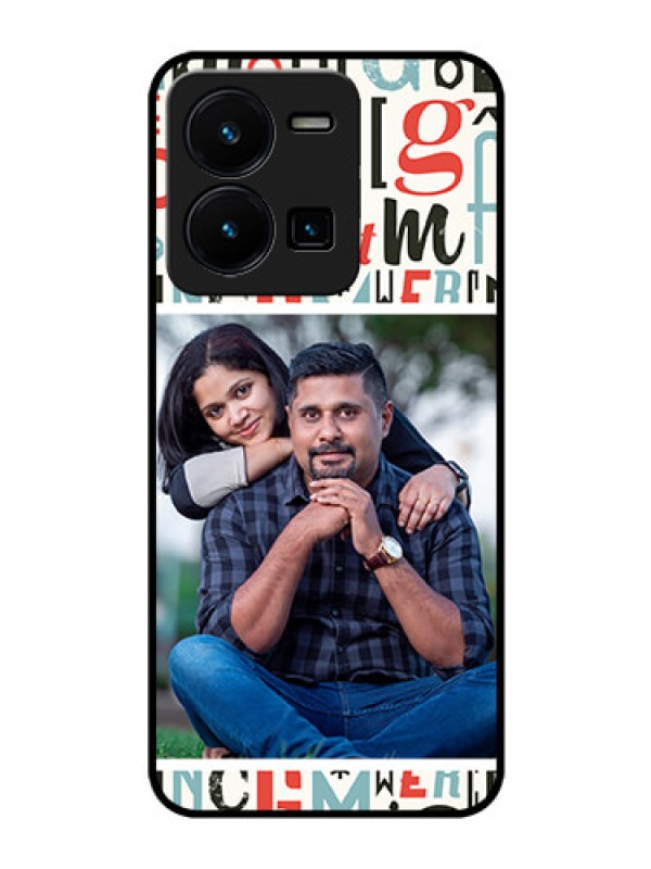 Custom Vivo Y35 Personalized Glass Phone Case - Alphabet Design