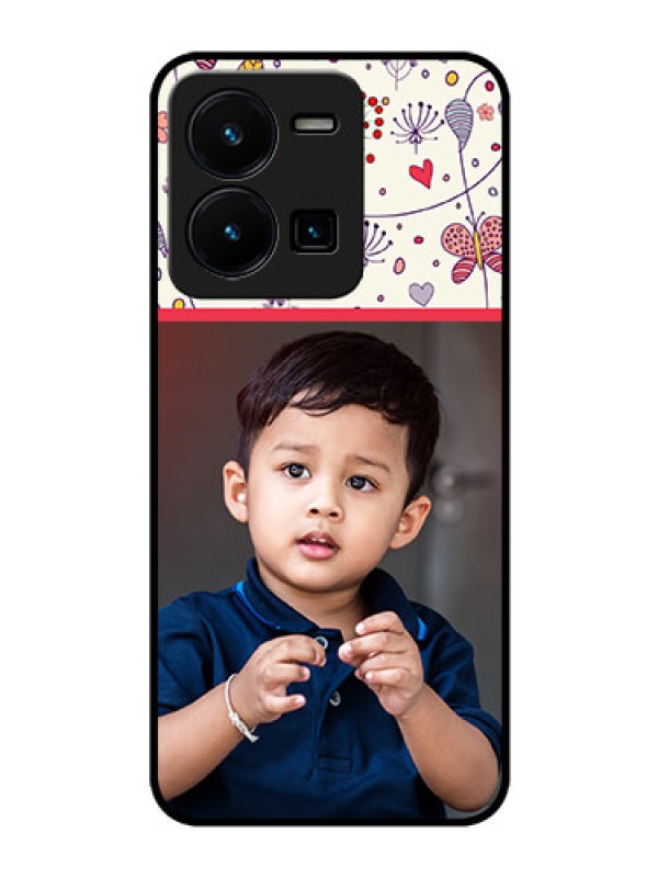 Custom Vivo Y35 Custom Glass Mobile Case - Premium Floral Design