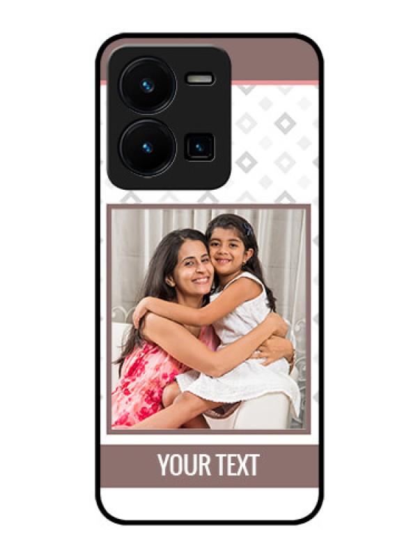 Custom Vivo Y35 Photo Printing on Glass Case - Simple Diamond Design