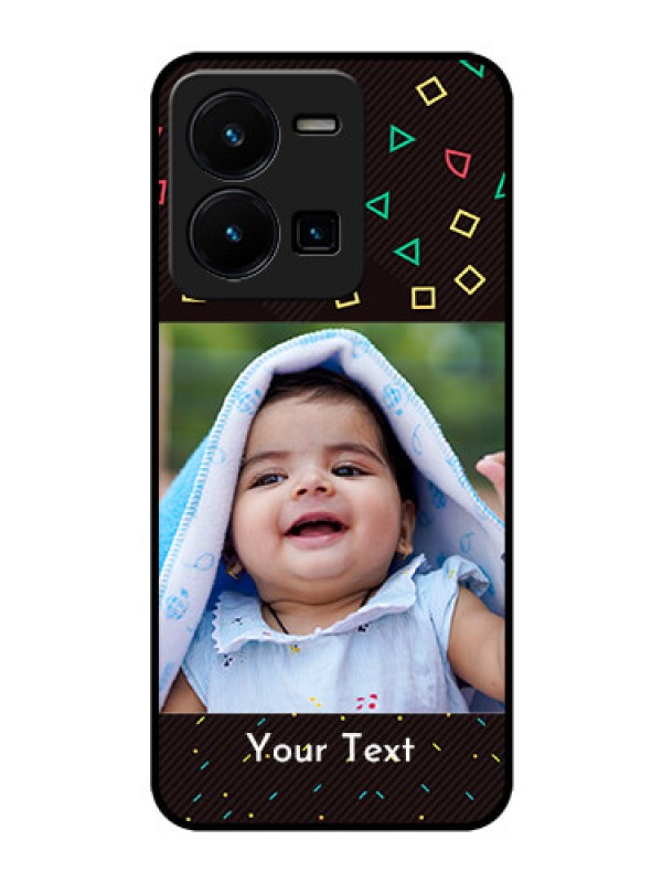 Custom Vivo Y35 Custom Glass Phone Case - with confetti birthday design