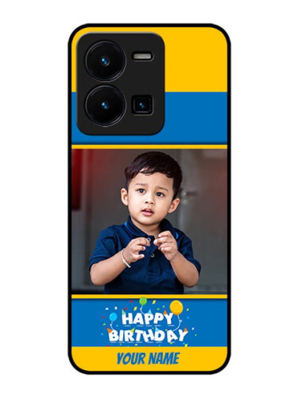 Custom Vivo Y35 Custom Glass Mobile Case - Birthday Wishes Design