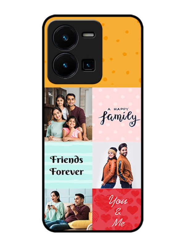 Custom Vivo Y35 Personalized Glass Phone Case - Images with Quotes Design