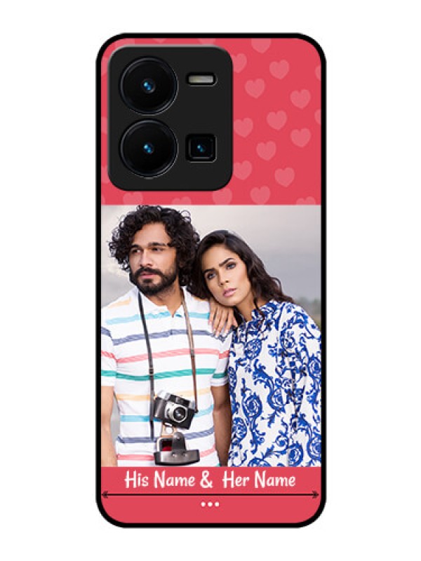 Custom Vivo Y35 Photo Printing on Glass Case - Simple Love Design
