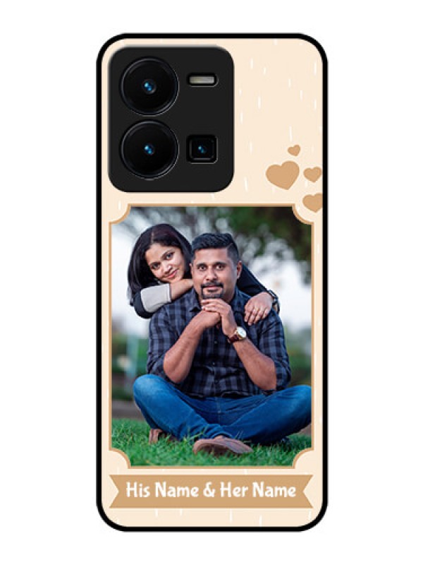 Custom Vivo Y35 Custom Glass Phone Case - with confetti love design